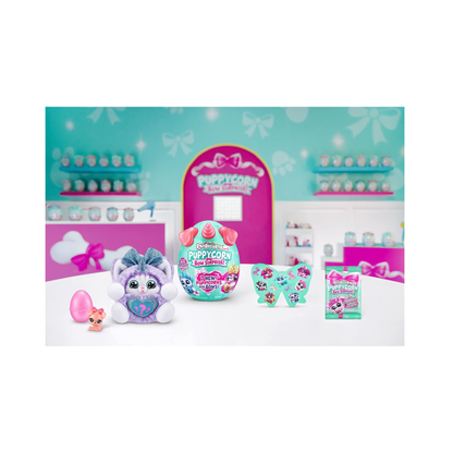 Rainbocorns Puppycorn Bow Surprise Series 3 – Rocket the Pink Karmo Plush with 5 Surprise Layers & Slime