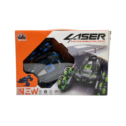 Laser X5 RC Drift Stunt Car – 2.4GHz Remote Control Car with 360° Spin Action (Blue Edition)