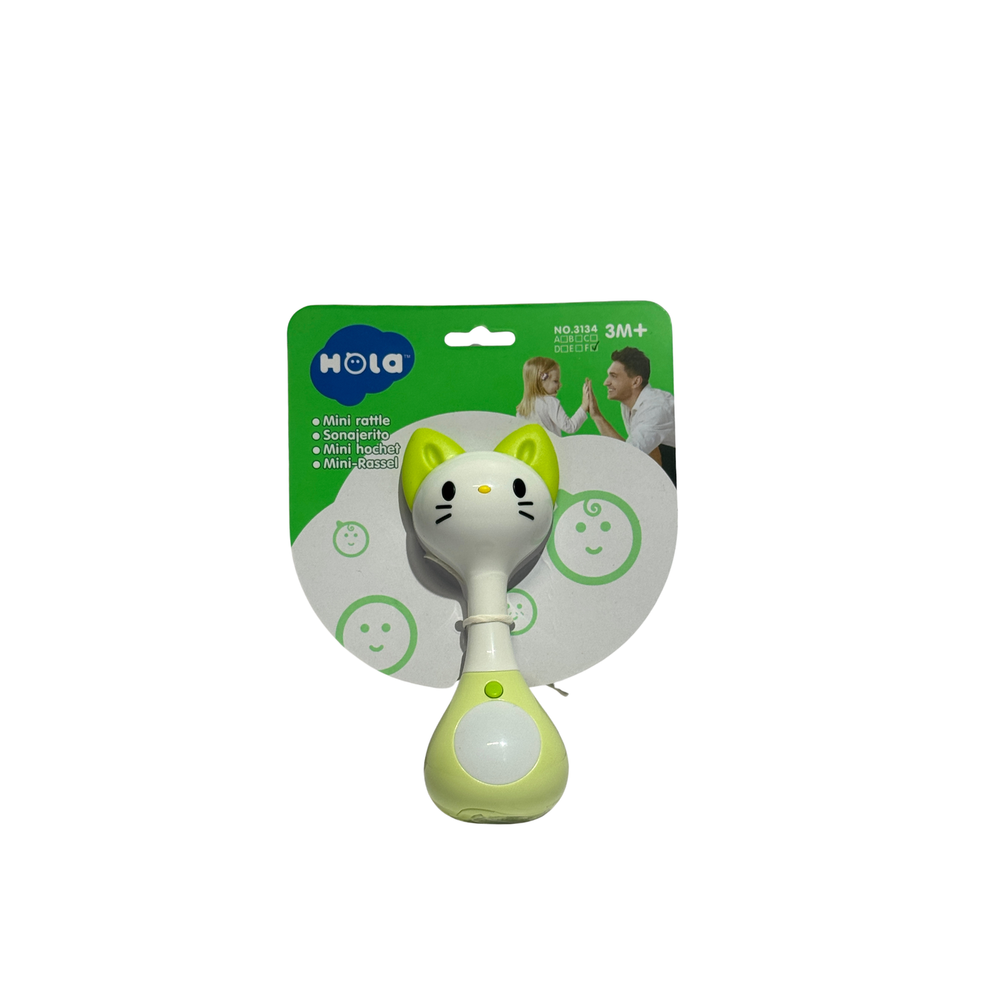 Hola Mini Rattle Toy – Interactive Animal-Themed Sensory Rattle for Babies