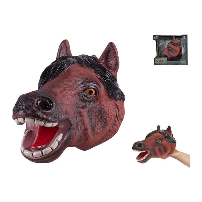 Zhongjieming Realistic Horse Head Hand Puppet – Interactive Soft Rubber Toy