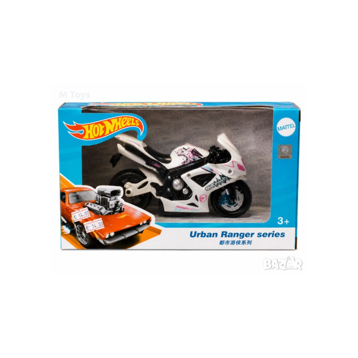 Hot Wheels Urban Ranger Series – Die-Cast & Pull-Back Toy Motorcycle