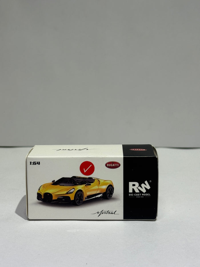 Bugatti Mistral Yellow Die-Cast Model Car | Premium Roadster Hypercar Collectible Toy