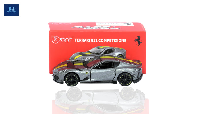 Ferrari 812 Competizione Grey Die-Cast Model Car | Premium Supercar Collectible Toy