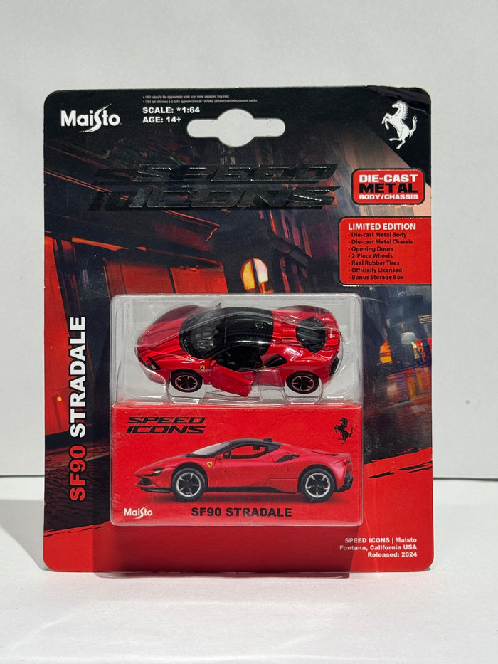 Ferrari SF90 Stradale Red Die-Cast Model Car | Premium Hybrid Supercar Collectible Toy