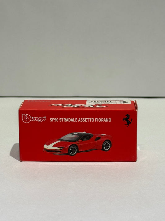 Ferrari SF90 Stradale Assetto Fiorano Red & White Die-Cast Model Car | Premium Hypercar Collectible Toy