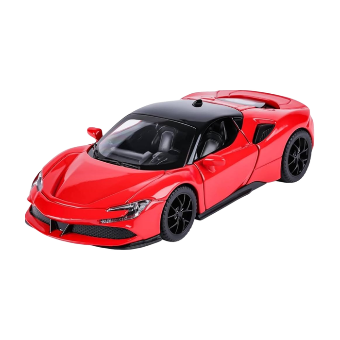 Ferrari SF90 Stradale Red Die-Cast Model Car | Premium Hybrid Hypercar Collectible Toy
