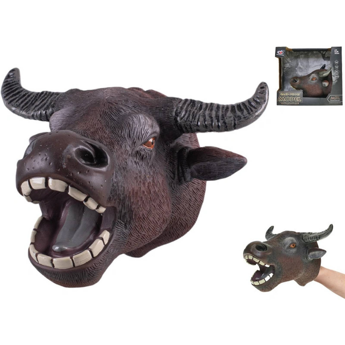 ZHONGJIEMING Bull Hand Puppet | Soft Plush Animal Hand Puppet Toy for Kids
