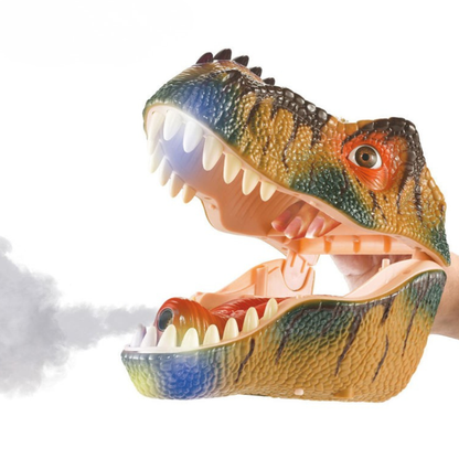 ZHONGJIEMING Brown Sprayer Dinosaur Hand Puppet | Soft Plush Dinosaur Puppet Toy for Kids