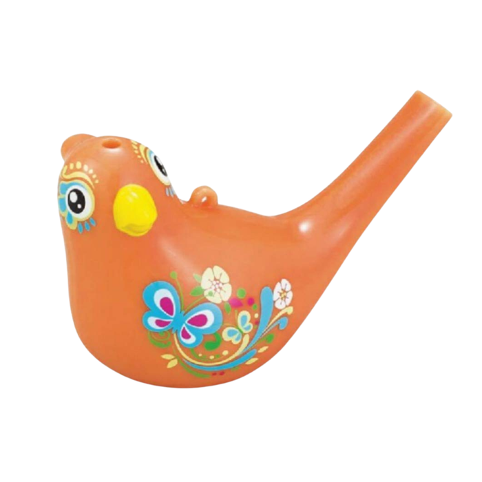 Colour Changing Bird Whistle Orange Toy | Musical Water Bird Whistle for Kids