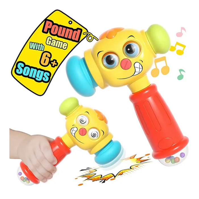 Hola Baby Toys for 1-3 Year Olds - Rattle, Musical Hammer, Light Up Sound Activity Sensory Toys for Boys & Girls