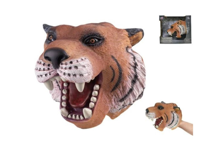 ZHONGJIEMING Tiger Hand Puppet – Realistic Animal Hand Puppet Toy for Kids, Pretend Play, Storytelling & Educational Learning