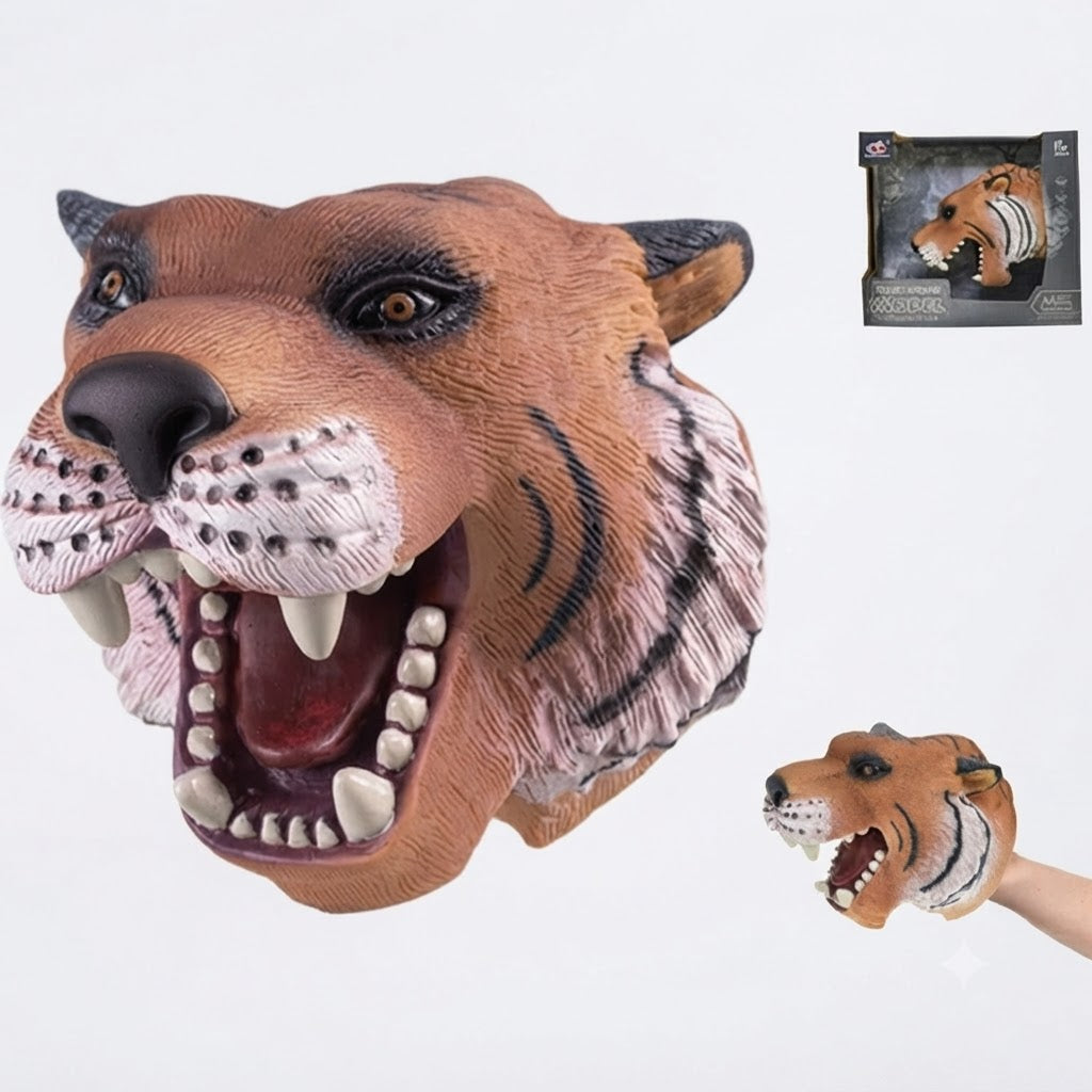 ZHONGJIEMING Tiger Hand Puppet | Soft Plush Animal Hand Puppet Toy for Kids